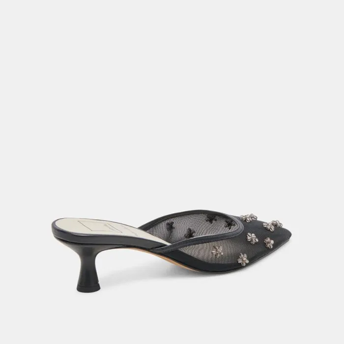 Dolce Vita Claire Heels Black Mesh Women Heels