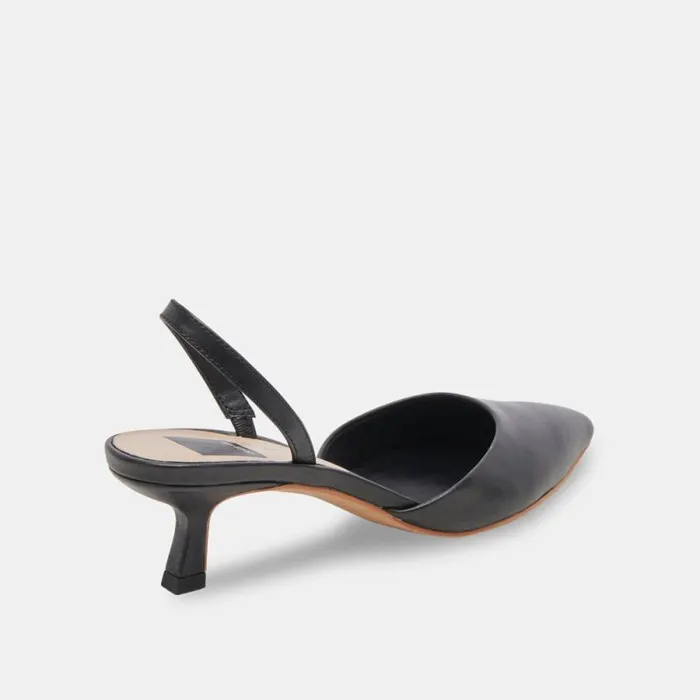 Dolce Vita Corsa Wide Heels Black Leather Women Heels