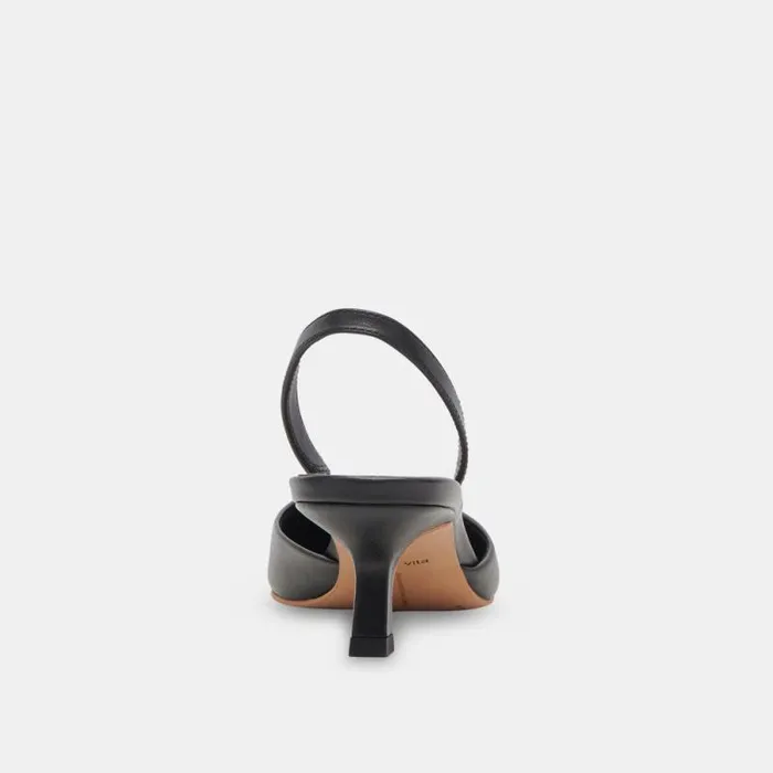 Dolce Vita Corsa Wide Heels Black Leather Women Heels
