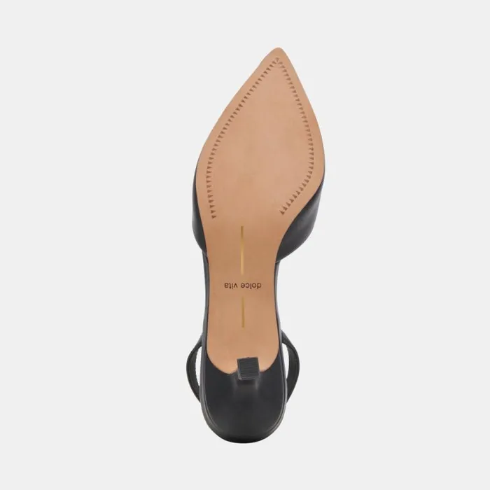 Dolce Vita Corsa Wide Heels Black Leather Women Heels