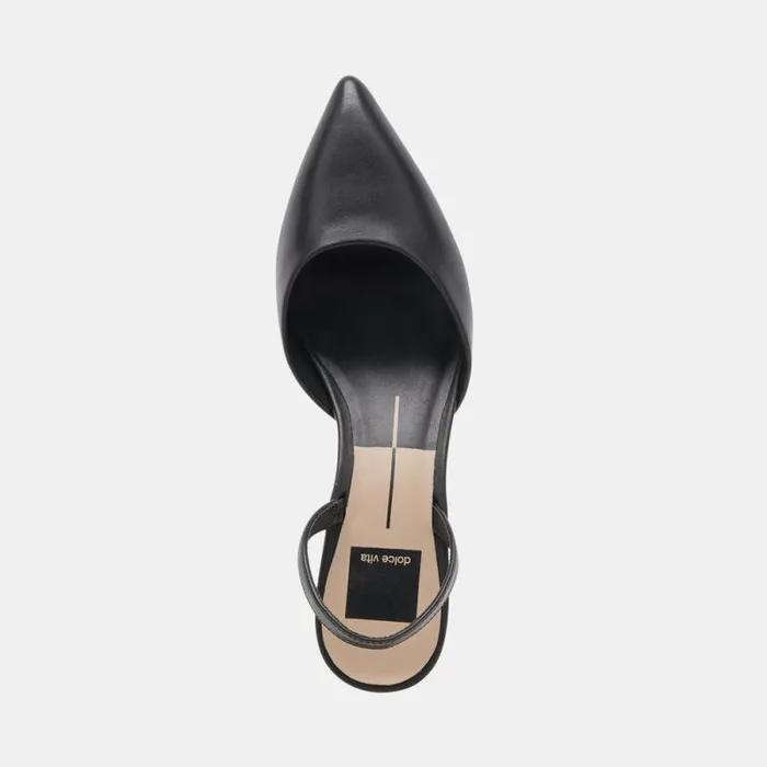 Dolce Vita Corsa Wide Heels Black Leather Women Heels