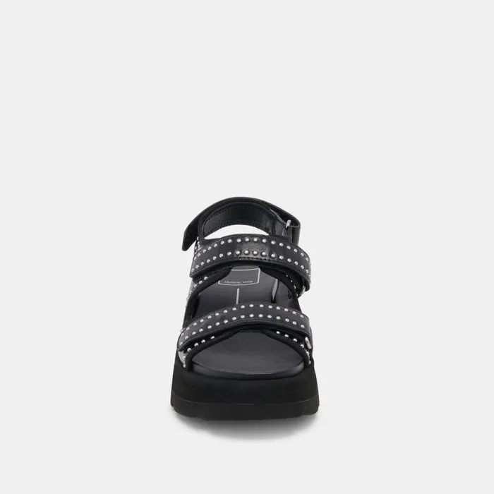 Dolce Vita Dubai Stud Sandals Midnight Crinkle Patent Women Sandals