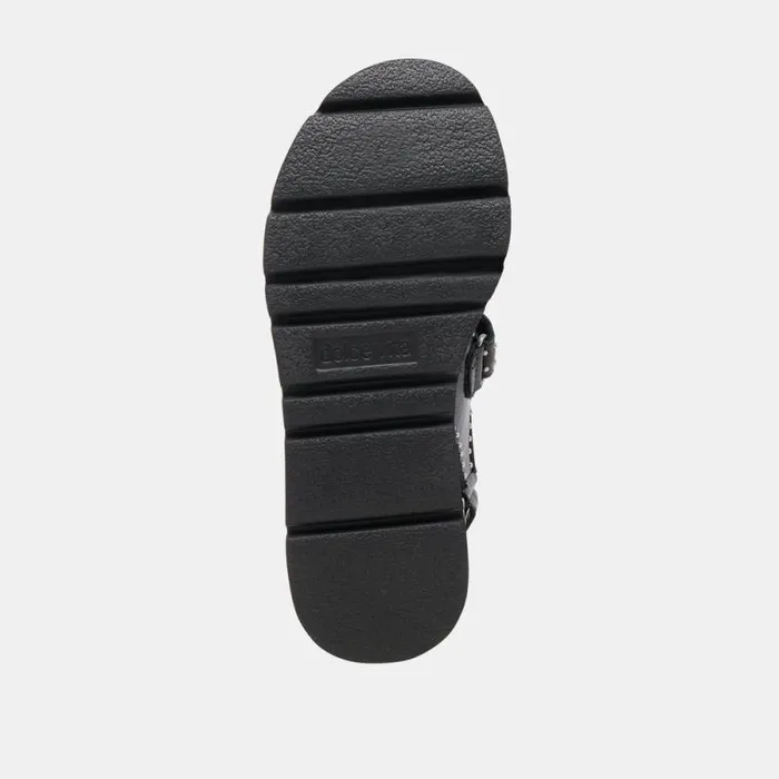 Dolce Vita Dubai Stud Sandals Midnight Crinkle Patent Women Sandals