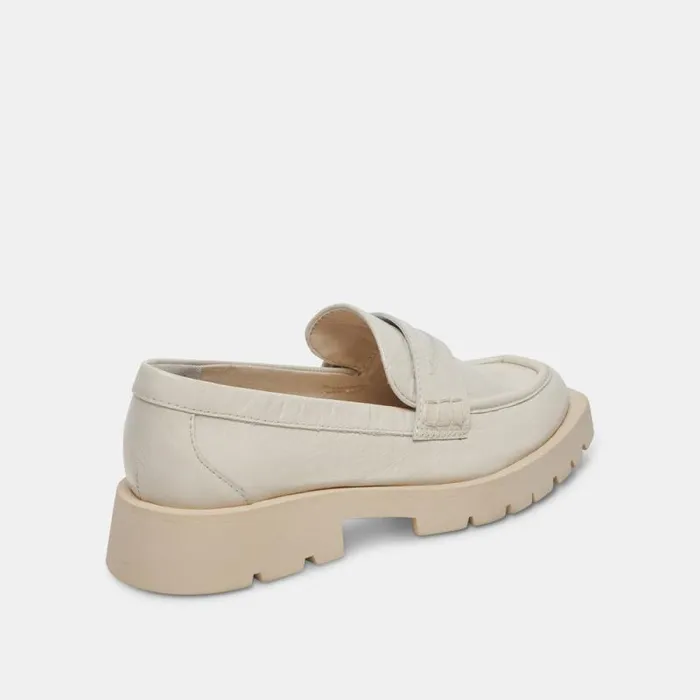 Dolce Vita Elias Flats Off White Crinkle Patent Women Flats and Loafers