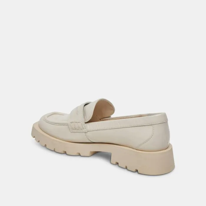 Dolce Vita Elias Flats Off White Crinkle Patent Women Flats and Loafers