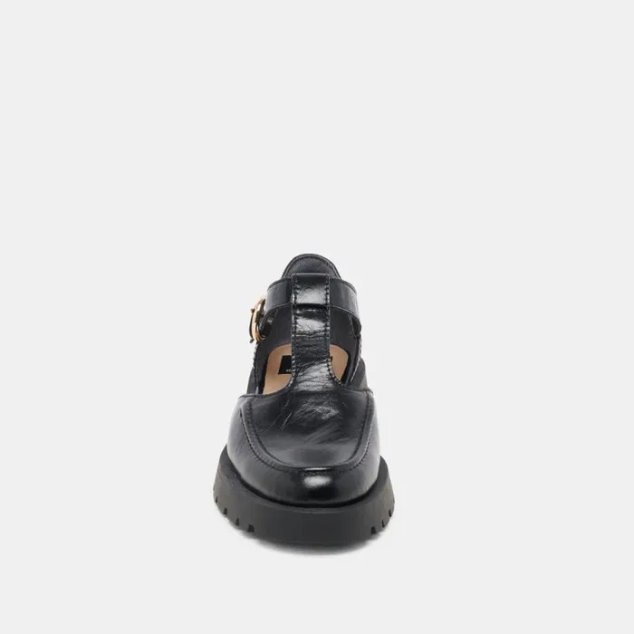 Dolce Vita Emilio Flats Midnight Crinkle Patent Leather Women Flats and Loafers