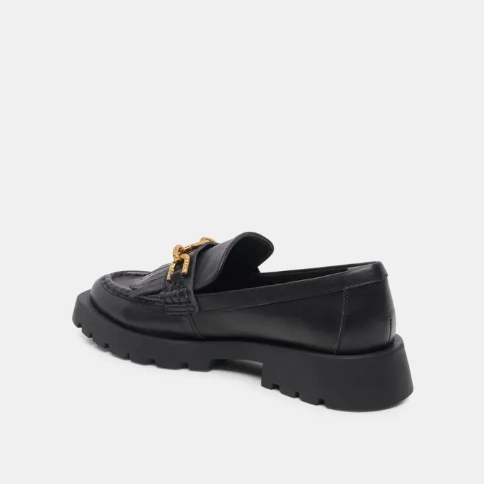 Dolce Vita Erna Flats Black Leather Women Flats and Loafers