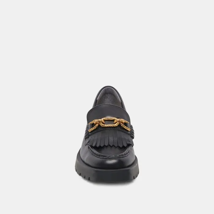 Dolce Vita Erna Flats Black Leather Women Flats and Loafers