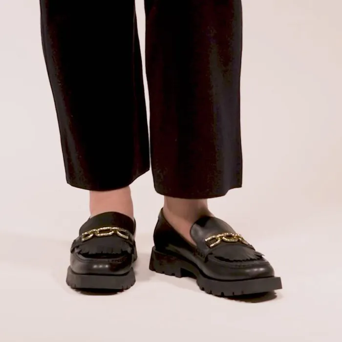 Dolce Vita Erna Flats Black Leather Women Flats and Loafers
