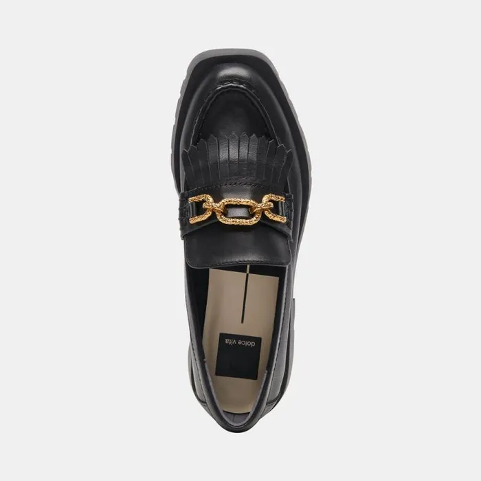 Dolce Vita Erna Flats Black Leather Women Flats and Loafers