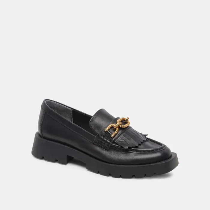 Dolce Vita Erna Flats Black Leather Women Flats and Loafers