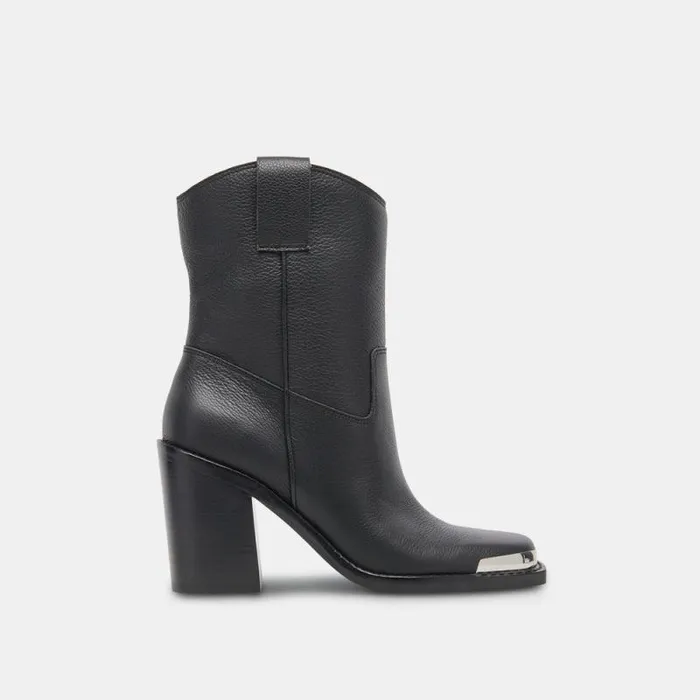 Dolce Vita Falon Boots Black Leather Women Boots and Booties