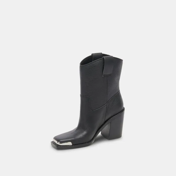 Dolce Vita Falon Boots Black Leather Women Boots and Booties