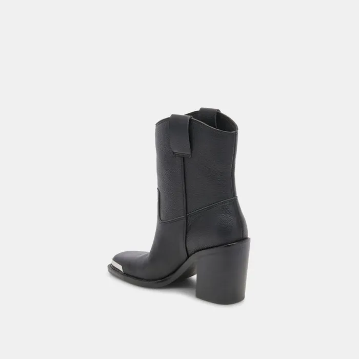 Dolce Vita Falon Boots Black Leather Women Boots and Booties
