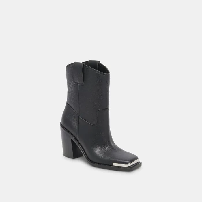 Dolce Vita Falon Boots Black Leather Women Boots and Booties