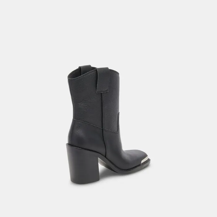 Dolce Vita Falon Boots Black Leather Women Boots and Booties
