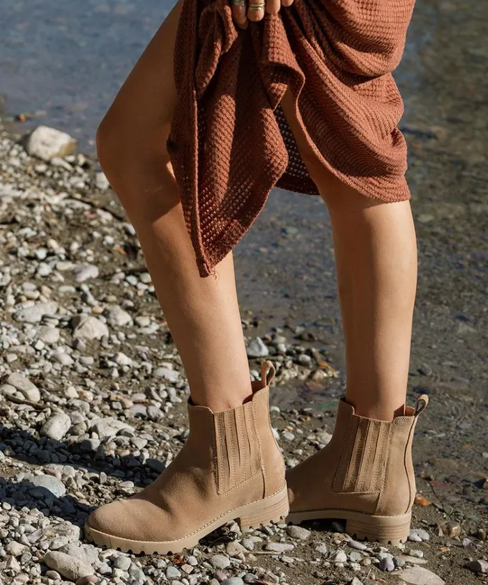 Dolce Vita Fraya H2O Booties Taupe Suede Women Boots and Booties