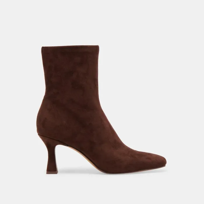 Dolce Vita Glamor Boots Dk Brown Stella Suede Women Boots and Booties