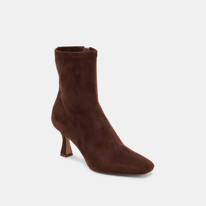 Dolce Vita Glamor Boots Dk Brown Stella Suede Women Boots and Booties