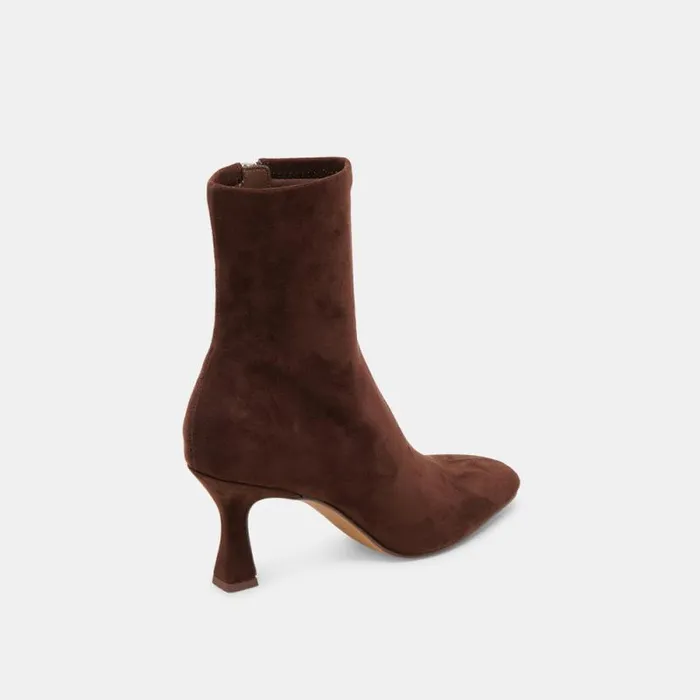 Dolce Vita Glamor Boots Dk Brown Stella Suede Women Boots and Booties