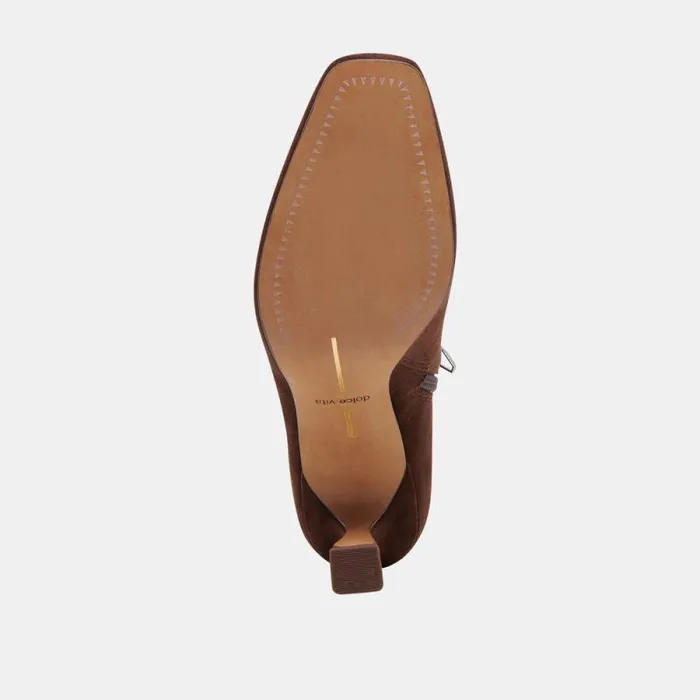 Dolce Vita Glamor Boots Dk Brown Stella Suede Women Boots and Booties