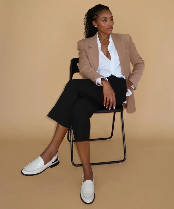 Dolce Vita Hardi Loafers Ivory Crinkle Patent Women Flats and Loafers