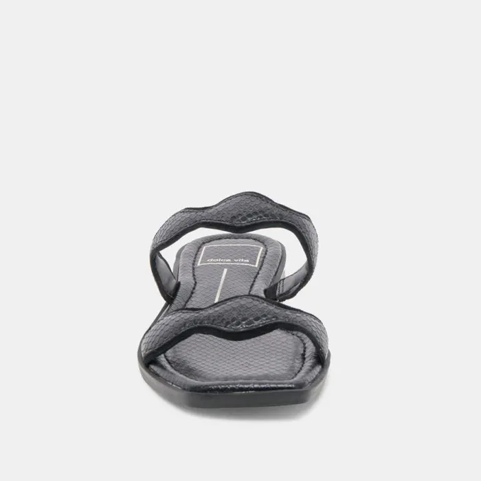 Dolce Vita Ilva Sandals Onyx Embossed Leather Women Sandals