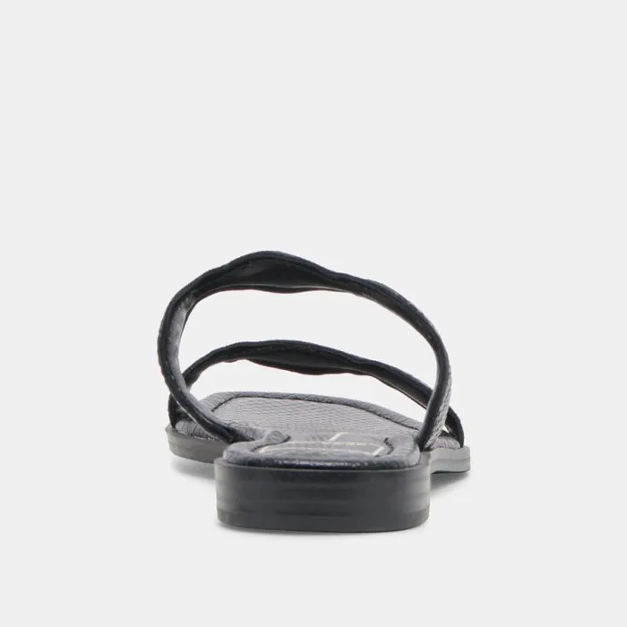 Dolce Vita Ilva Sandals Onyx Embossed Leather Women Sandals