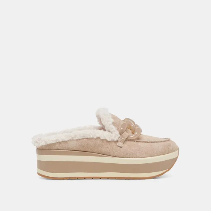 Dolce Vita Jamey Plush Sneakers Taupe Suede Women Flats and Loafers