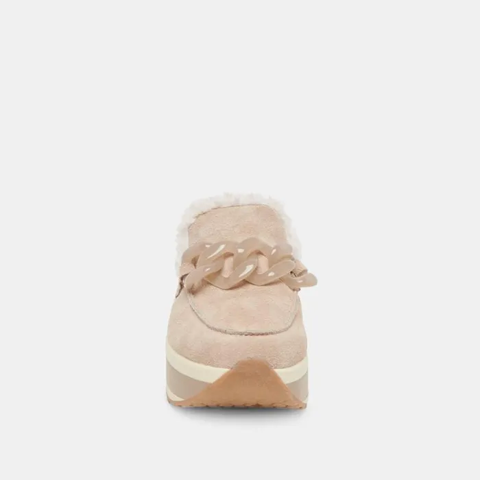 Dolce Vita Jamey Plush Sneakers Taupe Suede Women Flats and Loafers