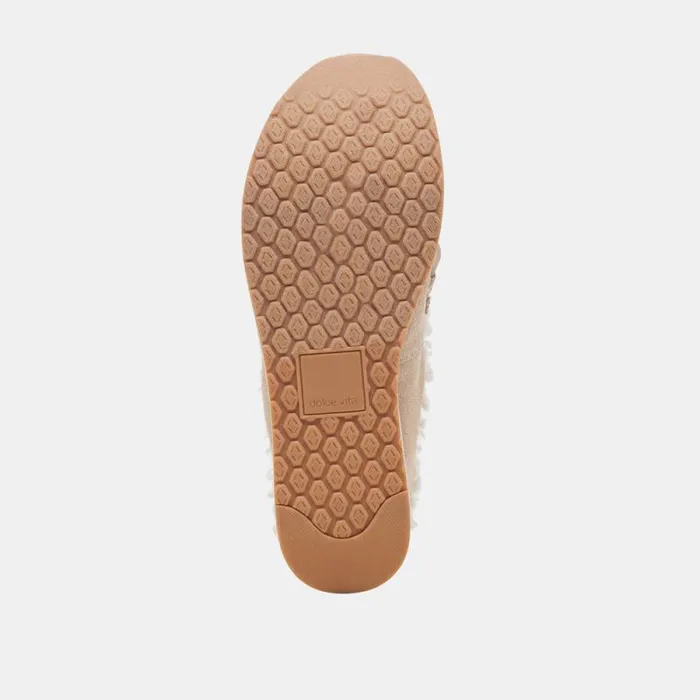 Dolce Vita Jamey Plush Sneakers Taupe Suede Women Flats and Loafers