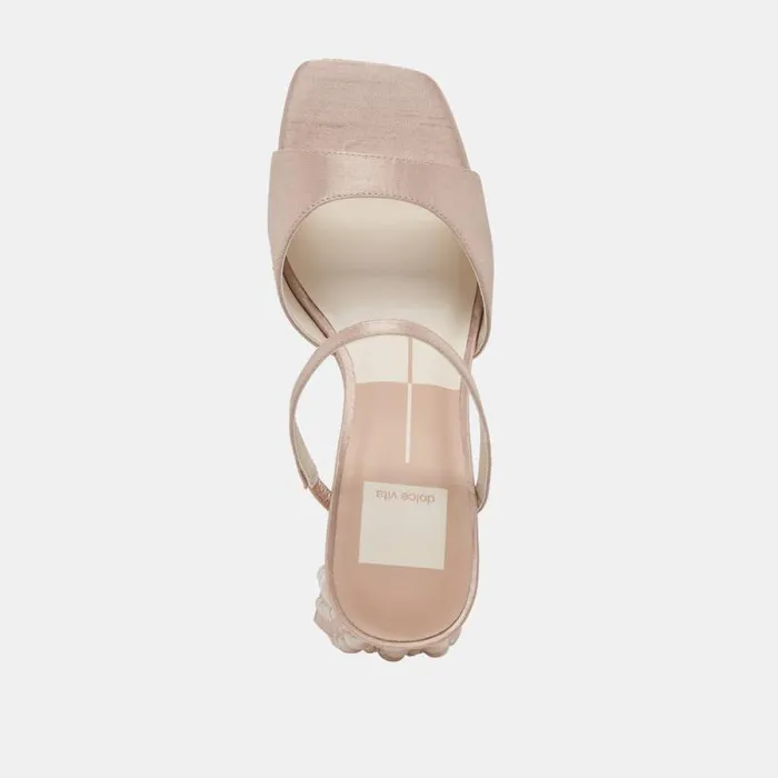 Dolce Vita Jemmy Pearl Heels Champagne Silk Women Heels