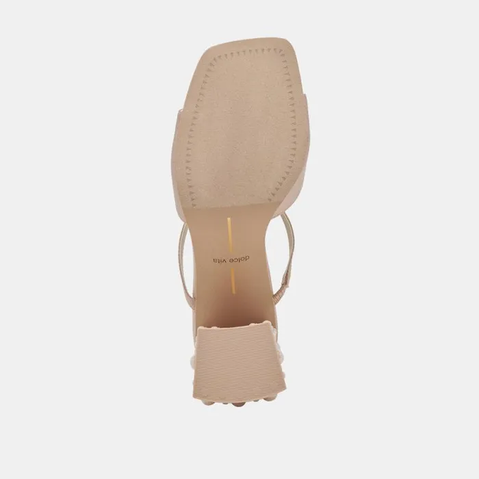 Dolce Vita Jemmy Pearl Heels Champagne Silk Women Heels