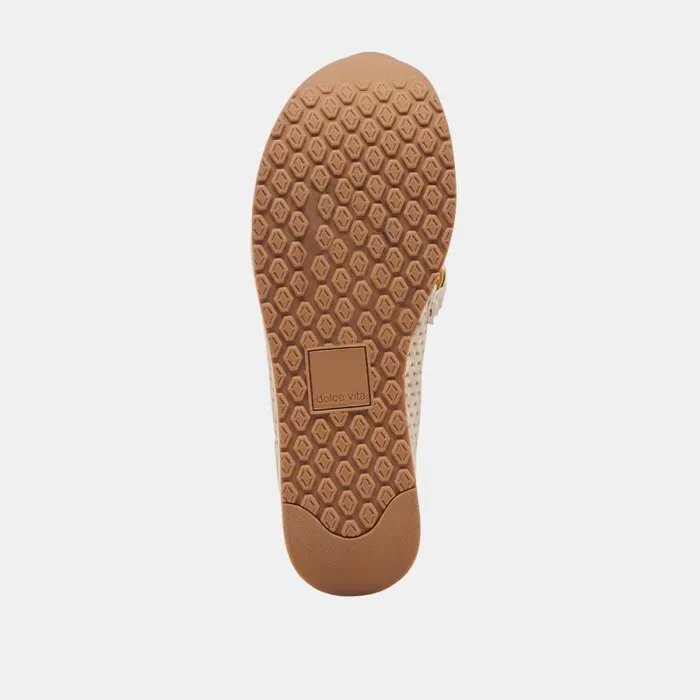 Dolce Vita Jhenee Perforated Sneakers Light Gold Nubuck Women Sneakers