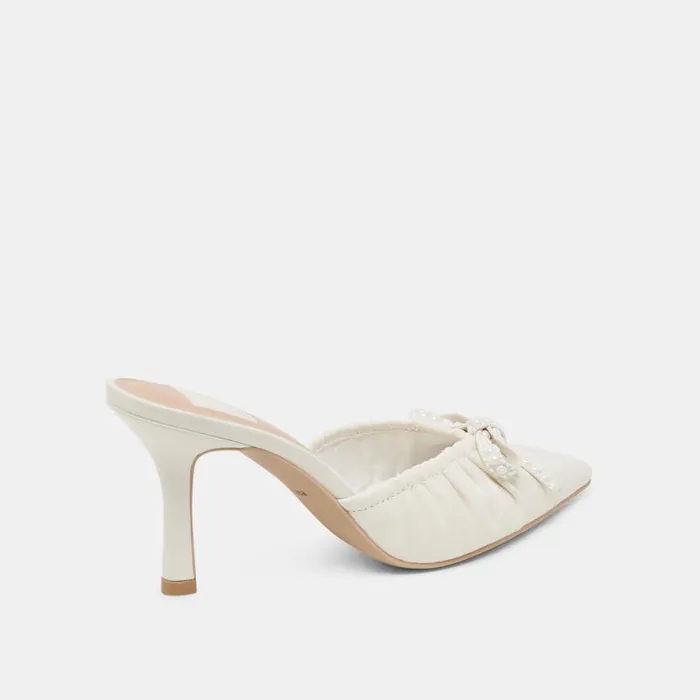 Dolce Vita Kairi Pearl Heels White Crinkle Patent Women Heels