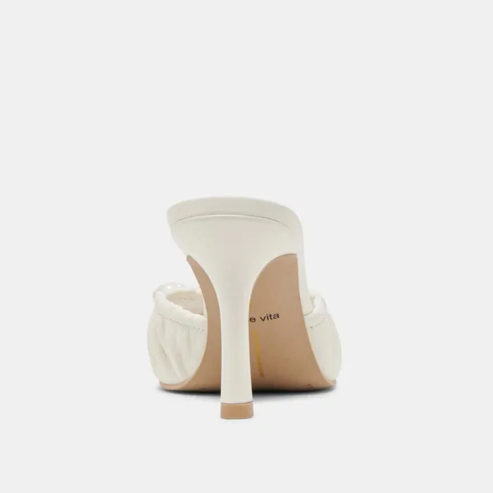 Dolce Vita Kairi Pearl Heels White Crinkle Patent Women Heels