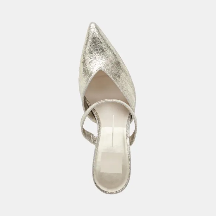 Dolce Vita Kanika Heels Platinum Distressed Leather Women Heels