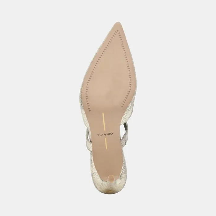 Dolce Vita Kanika Heels Platinum Distressed Leather Women Heels
