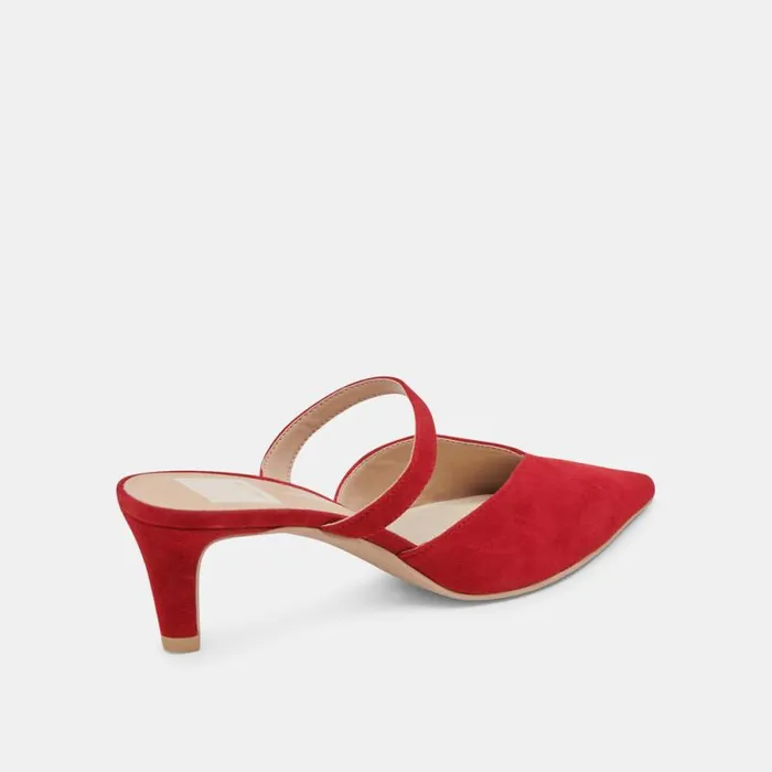 Dolce Vita Kanika Mid Heels Crimson Suede Women Heels
