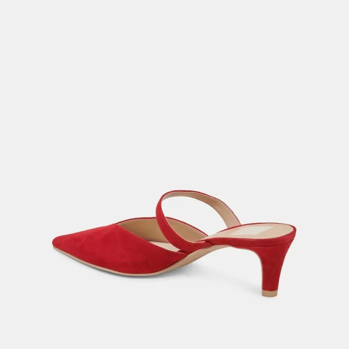 Dolce Vita Kanika Mid Heels Crimson Suede Women Heels