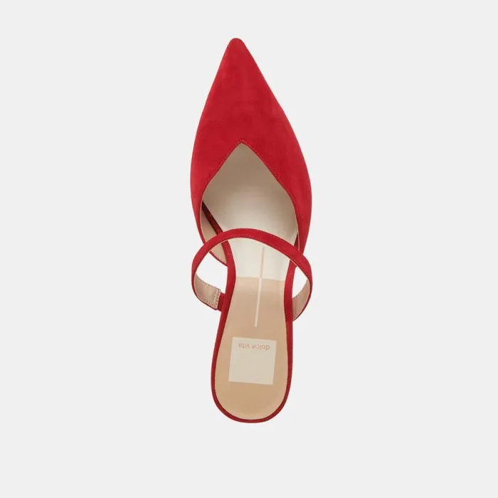 Dolce Vita Kanika Mid Heels Crimson Suede Women Heels