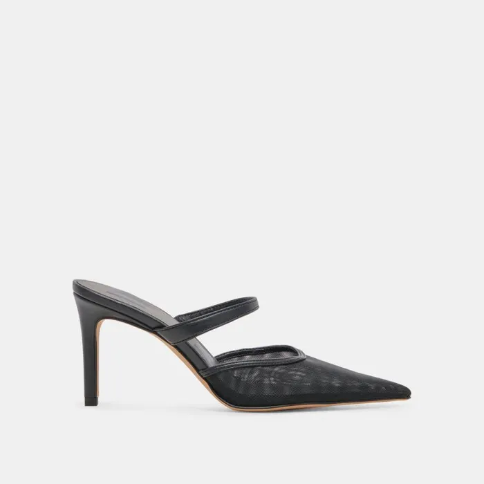 Dolce Vita Katik Wide Heels Onyx Mesh Women Heels