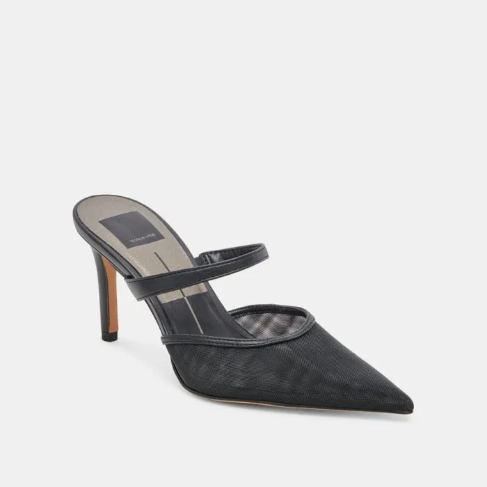 Dolce Vita Katik Wide Heels Onyx Mesh Women Heels