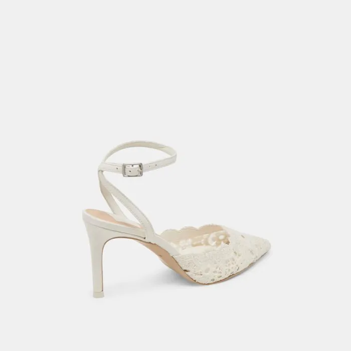Dolce Vita Kenedy Heels White Crochet Women Heels