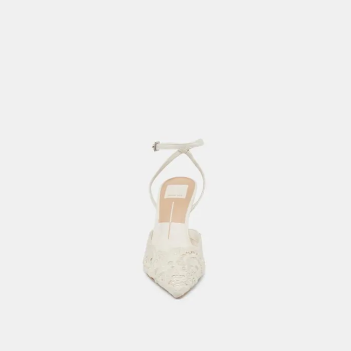 Dolce Vita Kenedy Heels White Crochet Women Heels