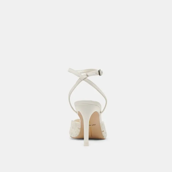 Dolce Vita Kenedy Heels White Crochet Women Heels