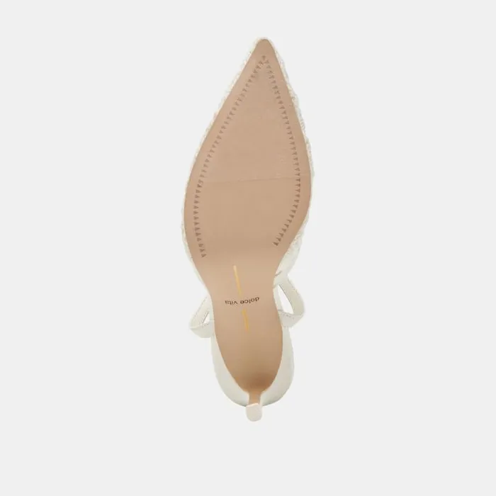 Dolce Vita Kenedy Heels White Crochet Women Heels