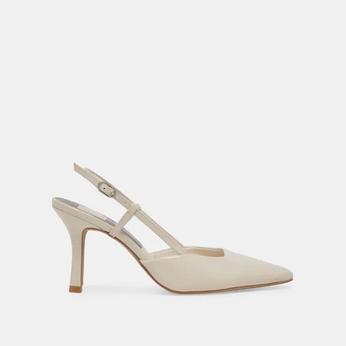 Dolce Vita Kim Heels Ivory Crinkle Patent Women Heels