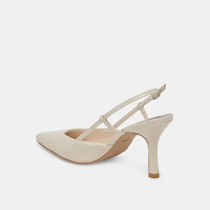 Dolce Vita Kim Heels Ivory Crinkle Patent Women Heels