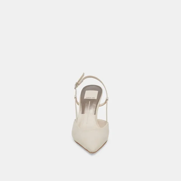 Dolce Vita Kim Heels Ivory Crinkle Patent Women Heels